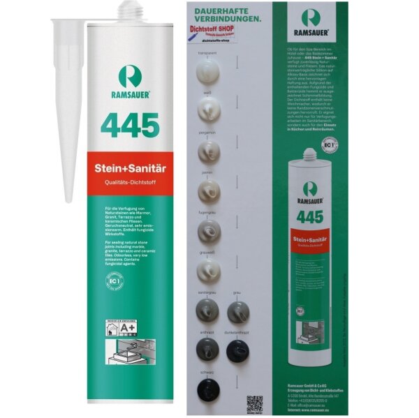 Ramsauer 445 Stein und Sanitär 1K Silicon Dichtstoff 310ml Kartusche