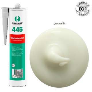 Ramsauer 445 Stein und Sanitär grauweiß 1K Silicon Dichtstoff 310ml Kartusche