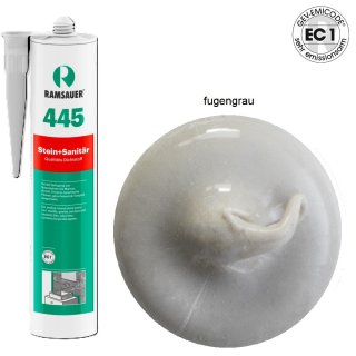 Ramsauer 445 Stein und Sanitär fugengrau 1K Silicon Dichtstoff 310ml Kartusche