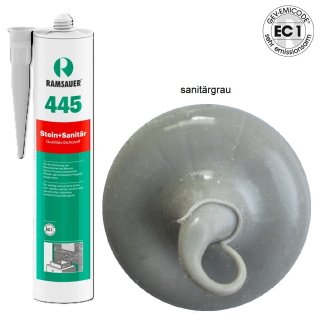 Ramsauer 445 Stein und Sanitär sanitärgrau 1K Silicon Dichtstoff 310ml Kartusche