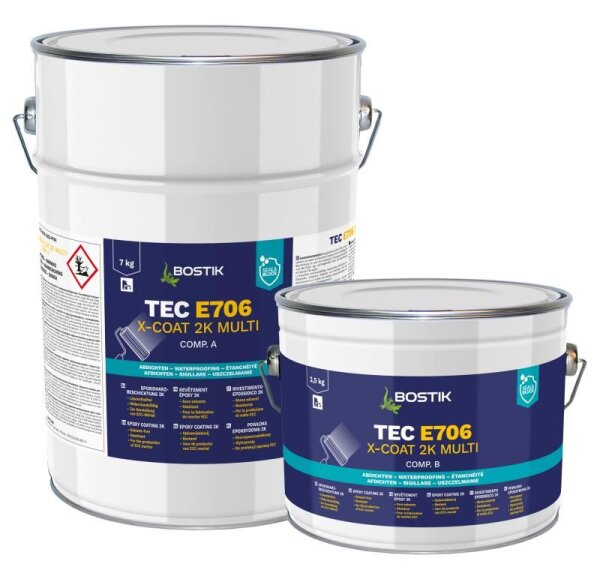 Bostik Tec E706 X-Coat 2K Multi Epoxidharz Beschichtung 10.5Kg Gebinde Teil A+B