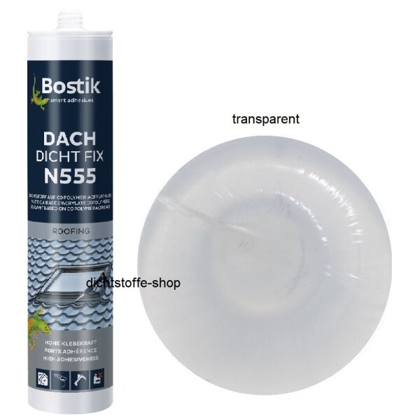Bostik N555 Dach Dicht Fix transparent 1K Acryl Dichtstoff 300ml Kartusche
