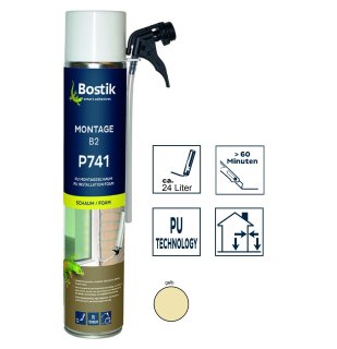 Bostik Montage B2 P741 1K PU-Polyurethan Schaum 500ml Dose gelb