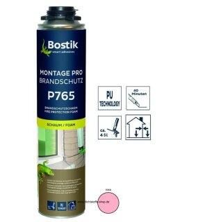 Bostik Montage Pro Brandschutz B1 P765 1K PU-Polyurethan Schaum 750ml NBS Dose rosa