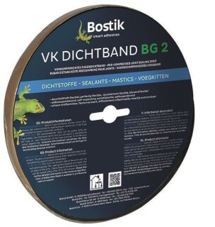 Bostik Dichtband BG 2 Kompriband 15 x 6-30 5-9mm 5m Rolle 15 x 30 mm schwarz