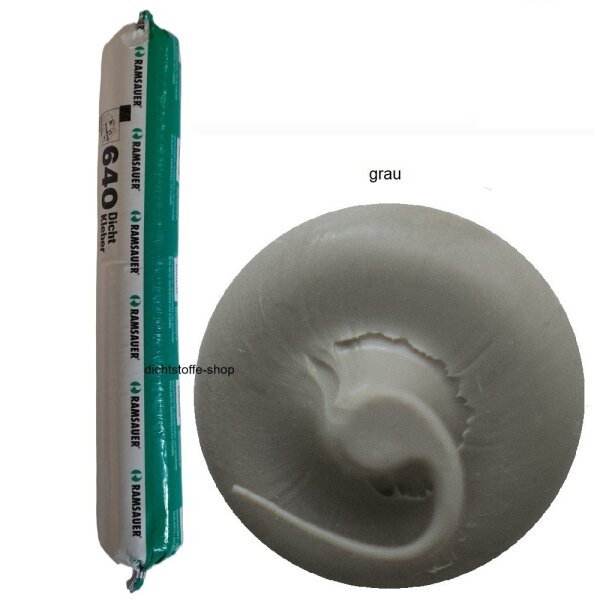 20 x Ramsauer 640 Dicht Kleber grau 1K Hybrid Klebstoff 888g/600ml Beutel