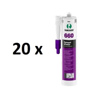 20 x Ramsauer 660 Spiegel Kleber grau 1K Hybrid Klebstoff 430g/290ml Kartusche