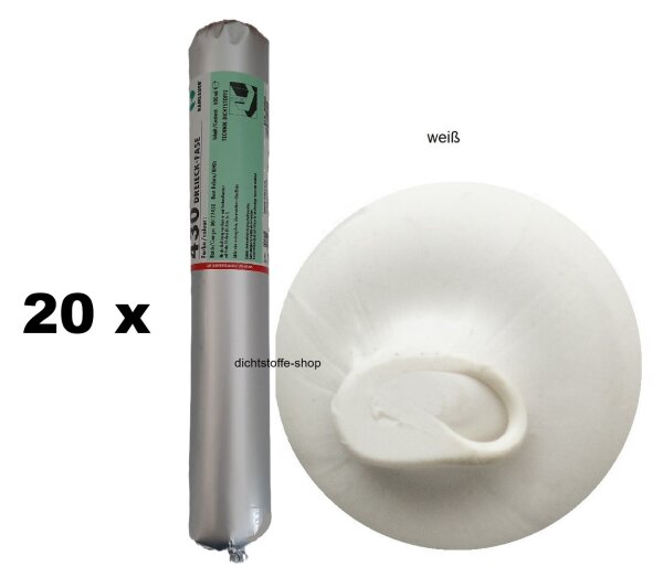 20 x Ramsauer 430 Dreieckfase weiss 1K Hybrid Dichtstoff 600ml Beutel