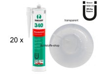 20 x Ramsauer 340 Brandschutz Silikon B1 Dichtstoff 310ml Kartusche transparent