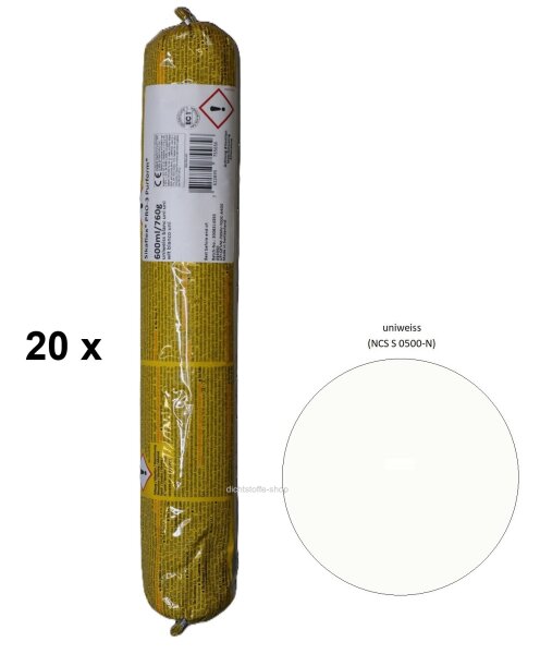 20 x Sikaflex Pro 3 uniweiss 600ml Beutel 1K Polyurethan Dichtstoff