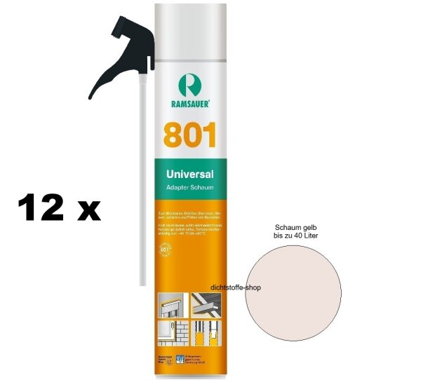 12 x Ramsauer Universal 1K PU Schaum 801 Plus B2 750ml Dose