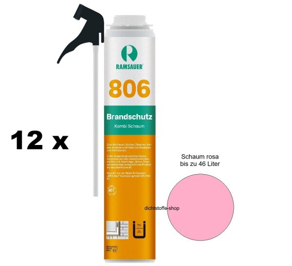 12 x Ramsauer Brandschutz 1K PU Schaum 806 B1 750ml Kombidose