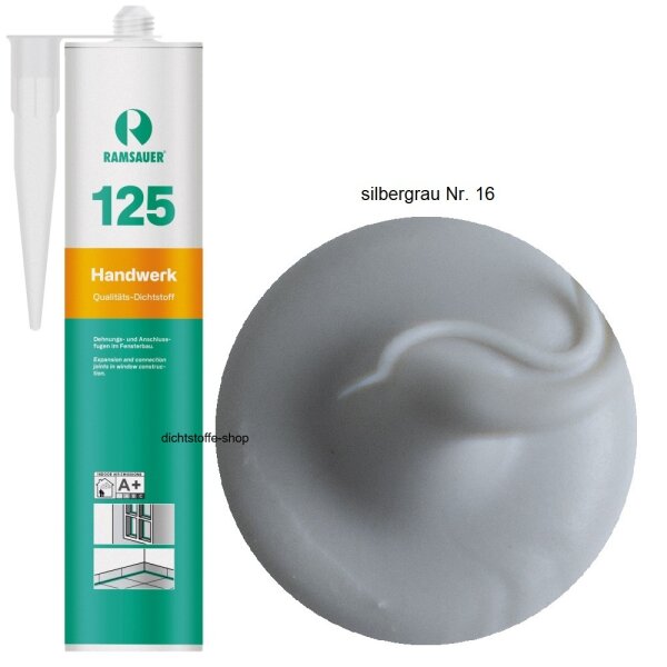Ramsauer 125 Handwerk silbergrau Nr. 16 1K Silikon Dichtstoff 310ml Kartusche