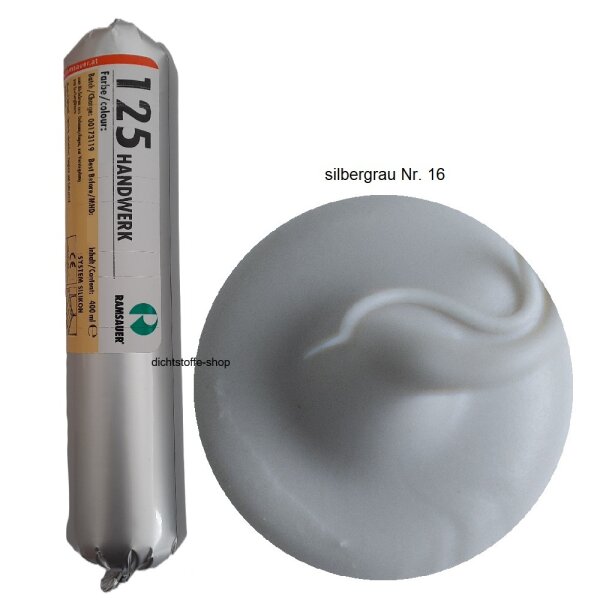 Ramsauer 125 Handwerk silbergrau Nr. 16 1K Silikon Dichtstoff 400ml Folienbeutel