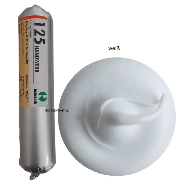 Ramsauer 125 Handwerk weiss 1K Silikon Dichtstoff 400ml Folienbeutel