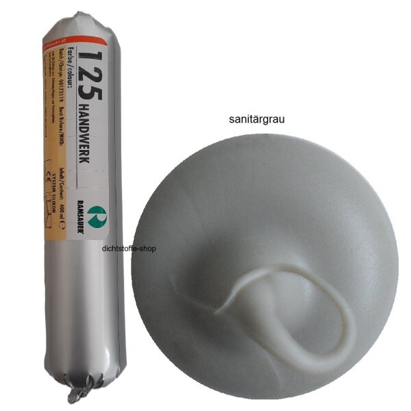 Ramsauer 125 Handwerk sanitärgrau 1K Silikon Dichtstoff 400ml Folienbeutel