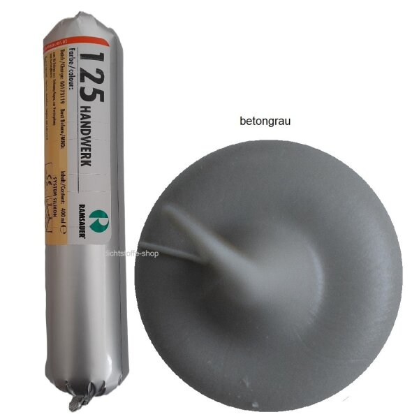 Ramsauer 125 Handwerk betongrau 1K Silikon Dichtstoff 400ml Folienbeutel