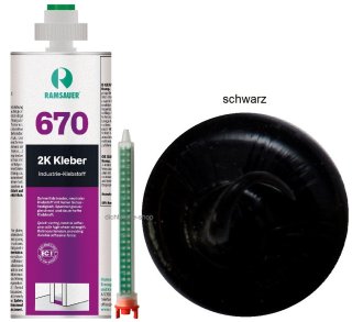 Ramsauer 670 2K Silikon Klebstoff 620g Doppelkartusche schwarz