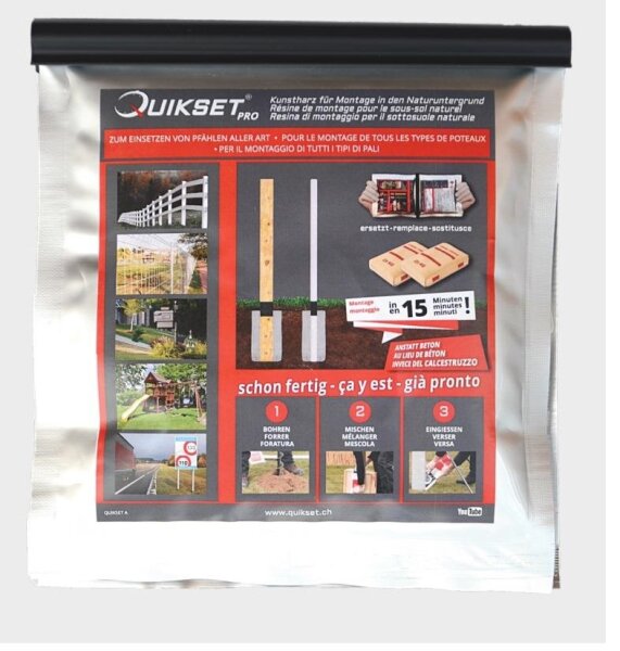 Quikset Pro 2K Pfosten Montage Kunstharzmörtel 300ml Beutel hellgrau