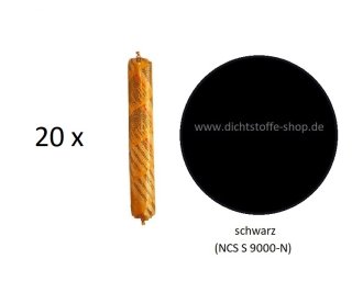 20 x Sikaflex TS Plus schwarz 1K Polyurethan Dichtstoff 600ml Beutel