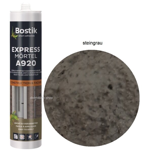 Bostik A920 Expressmörtel steingrau 1K Acryl Fugenreparaturmasse 300ml Kartusche