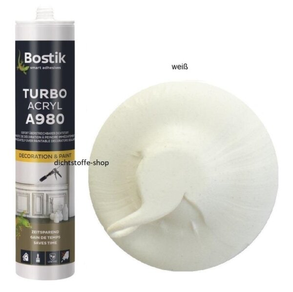 Bostik A980 Turbo Acryl weiß 1K Acryl Dichtstoff 300ml Kartusche