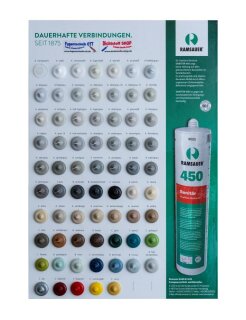 Ramsauer 450 Sanitär Silikon Dichtstoff Farbkarte-Tupfenkarte