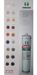 Ramsauer 420 Kachelofen Acryl Dichtstoff Dichtstoff Farbkarte-Tupfenkarte