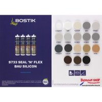 Bostik Bausilicon Silikon Dichtstoff Farbkarte-Tupfenkarte