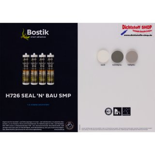 Bostik H726 Seal N Flex Bau SMP 1K Hybrid Dichtstoff Farbkarte-Tupfenkarte