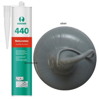 Ramsauer 440 Naturstein silver 1K Silikon Dichtstoff 310ml Kartusche