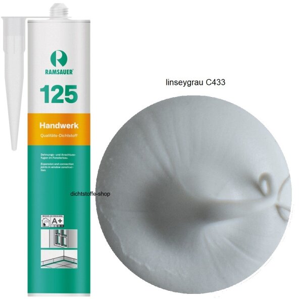 Ramsauer 125 Handwerk linseygrau C433 1K Silikon Dichtstoff 310ml Kartusche