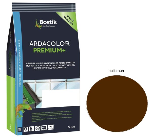 Bostik Ardacolor Premium Fuge plus Fliesen Naturstein Fugenmörtel 5Kg hellbraun