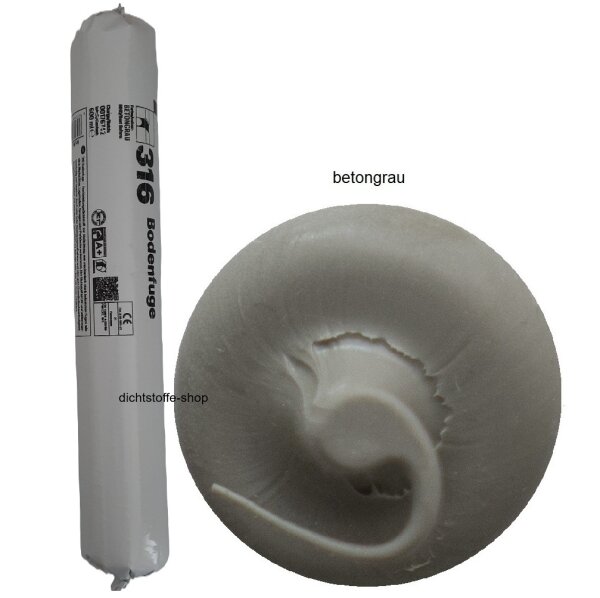 Ramsauer 316 Bodenfuge 1K Hybrid Dichtstoff 600ml Folienbeutel betongrau