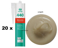 20 x Ramsauer 440 Naturstein 1K Silikon Dichtstoff 310ml Kartusche juragelb
