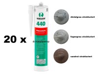 20 x Ramsauer 440 Naturstein strukturiert 1K Silikon Dichtstoff 310ml Kartusche