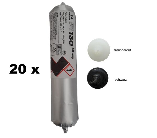 20 x Ramsauer 130 Alkoxy 1K Silikon Dichtstoff 400ml Folienbeutel