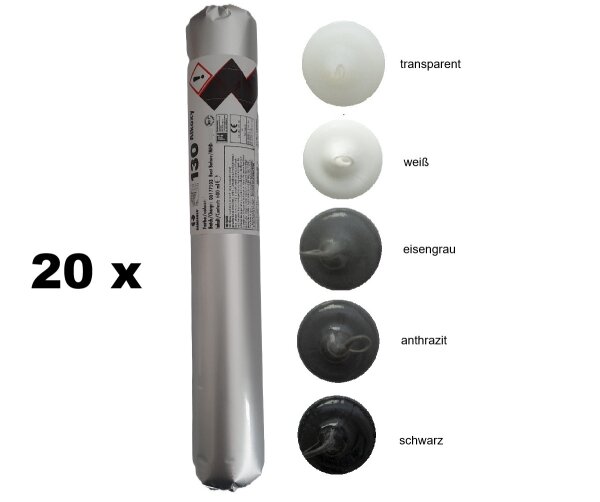 20 x Ramsauer 130 Alkoxy 1K Silikon Dichtstoff 600ml Folienbeutel