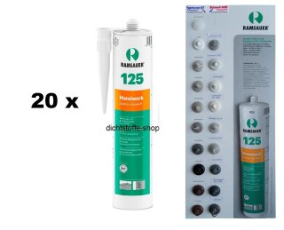 20 x Ramsauer 125 Handwerk 1K Silikon Dichtstoff 310ml Kartusche