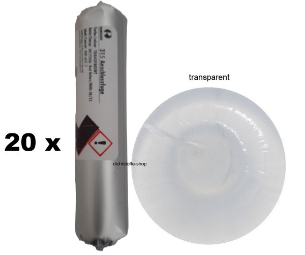 20 x Ramsauer 315 Anschlussfuge 1K Silikon Dichtstoff 400ml Beutel