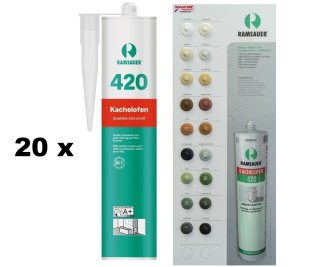 20 x Ramsauer 420 Kachelofen 1K Acryl Dichtstoff 310ml Kartusche