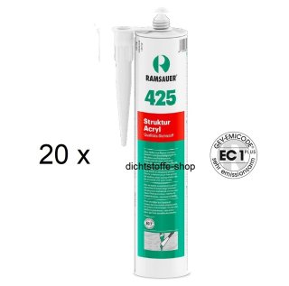 20 x Ramsauer 425 Struktur Acryl 1K Acryl Dichtstoff 310ml Kartusche