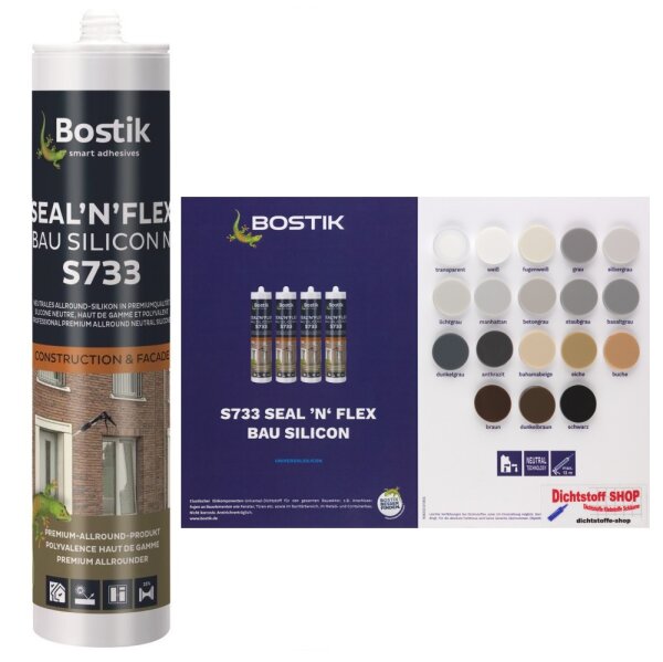 Bostik S733 Seal N Flex Bau Silicon 1K Silikon Dichtstoff 300ml Kartusche