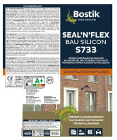 Bostik S733 Seal N Flex Bau Silicon 1K Silikon Dichtstoff 300ml Kartusche Schwarz