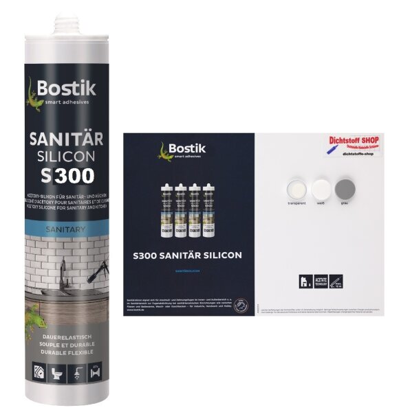 Bostik S300 Sanitärsilicon 1K Silikon Dichtstoff 300ml Kartusche