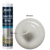 Bostik S730 Sanitär Silicon Pro 1K Silikon Dichtstoff 300ml Kartusche Silbergrau