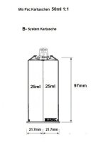 Mixpac 2 K Klebstoff B-System 50ml 1:1 Leerkartusche greenLine