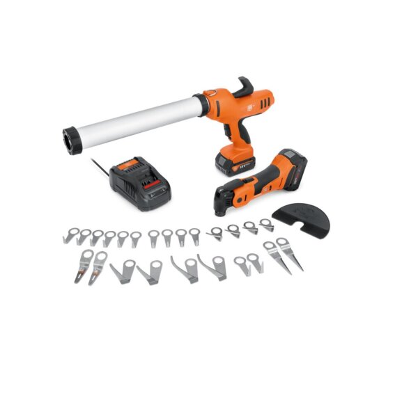 Fein Akku Multimaster + Kartuschenpresse AKP 18-600 AS  Autoglaser Set Top 18Volt AS