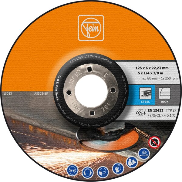 Fein 10er Pack Stahl Schruppscheibe Ø 125mm x 6mm Winkelschleifer