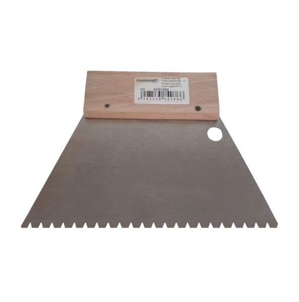 Leim Klebstoff Trapez Zahnspachtel Bodenleger 180mm x 130mm gezahnt B6 (5.0x4.0mm)